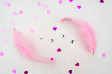 Lettering love. Happy valentine's day greetings.
