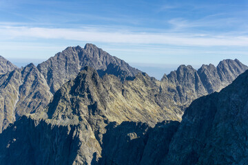 Peaks of the High Tatras in Slovakia with Gerlach. View from Rysy.