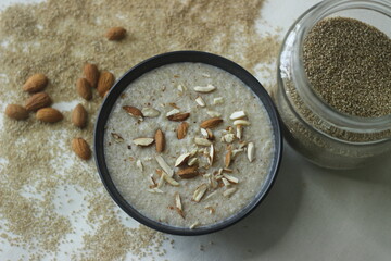 Barnyard millet porridge. An easy and healthy porridge for breakfast with barnyard millet, milk and...
