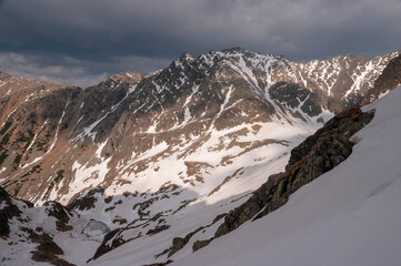 High Tatras landscape - view from the trail to Zawrat.