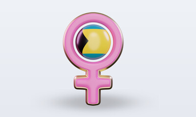 Obraz premium 3d women day symbol Bahamas flag rendering front view