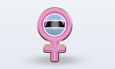 3d women day symbol Botswana flag rendering front view