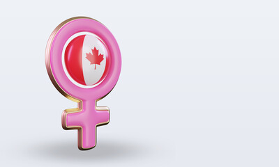 Obraz premium 3d women day symbol Canada flag rendering left view