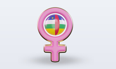3d women day symbol Central African Republic flag rendering front view