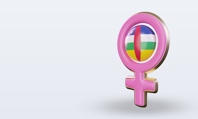 3d women day symbol Central African Republic flag rendering right view