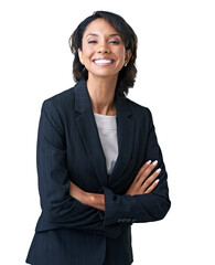 Enjoying every minute of her job. Studio portrait of a successful businesswoman posing against a...