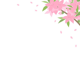 桃の花のイラスト_フレーム