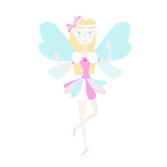 Fairy princess with butterfly wings colorful illustration for children coloring page stock vector illustration