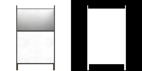 3D rendering illustration of a japanese table lamp