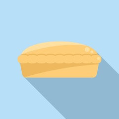 Crumble apple pie icon flat vector. Cake dessert