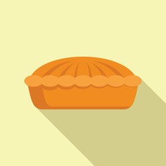 Cheesecake icon flat vector. Apple pie