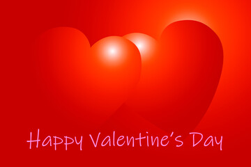 Two loving hearts. Valentine's day. Poster or card design. Vector illustration