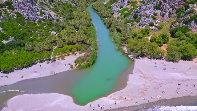 Greece Crete island summer holiday vacation destination Preveli beach