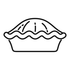 Top view apple pie icon outline vector. Cake dessert