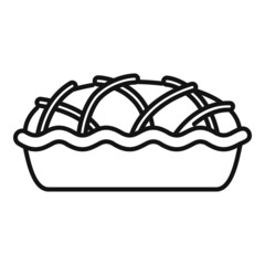 American apple pie icon outline vector. Sweet fruit