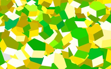 Light Green, Yellow vector layout with hexagonal shapes.