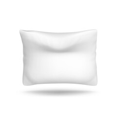 pillow cushion bed. square cotton mockup. sleep shape 3d realistic vector