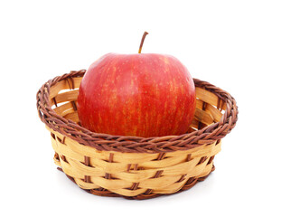 Apple in the basket.