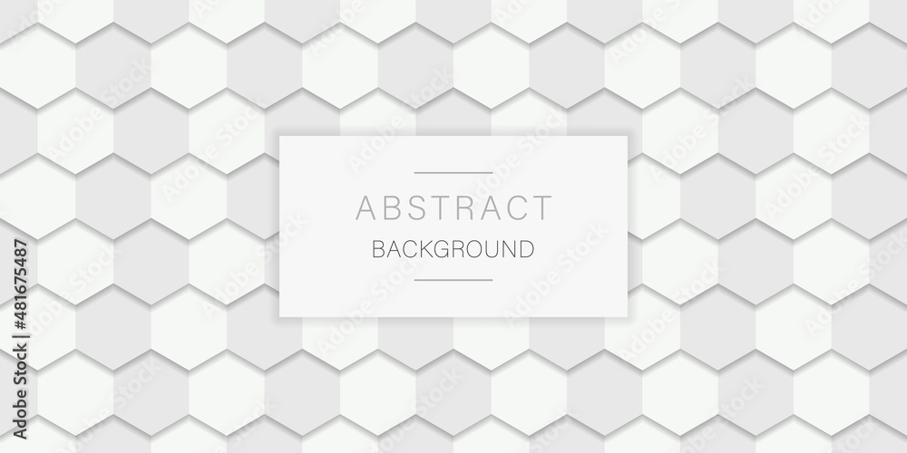Poster white hexagonal futuristic simple background. hexagon white background for presentation. white hexag