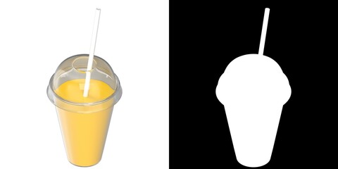 3D rendering illustration of a juice cup