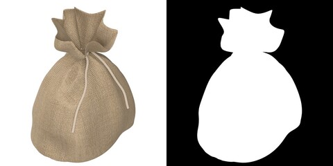 3D rendering illustration of a jute sack