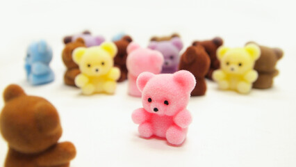 Mini pink teddy bear at a party