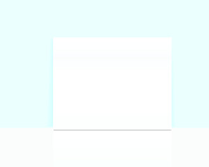 Mock up poster on blue background wall