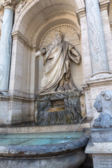 Obraz premium Fountain of Moses (Fountain Acqua Felice) in city of Rome, Italy