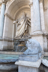 Fountain of Moses (Fountain Acqua Felice) in city of Rome, Italy