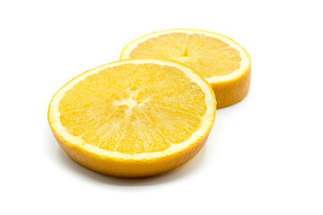 Orange slices isolated on white background