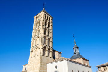 Segovia, Spain. Plaza San Esteban and the church, Castilla y Leon