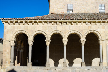 Fototapeta na wymiar Entrance to the Romanesque church of San Esteban in Segovia, Castilla y León, Spain