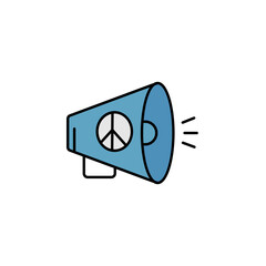 human rights, megaphone, loud, speaker, peace line colored icon. Elements of protests illustration icons. Signs, symbols can be used for web, logo, mobile app, UI, UX