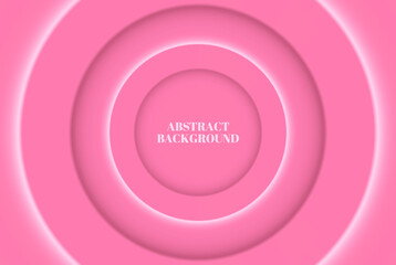 Abstract pink illustration in neomorphic style. Minimal wallpaper, background. Geometric background with light and shadow. Circle shape.
