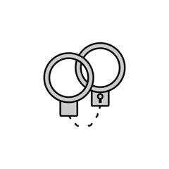 handcuffs, police, protest line colored icon. Elements of protests illustration icons. Signs, symbols can be used for web, logo, mobile app, UI, UX