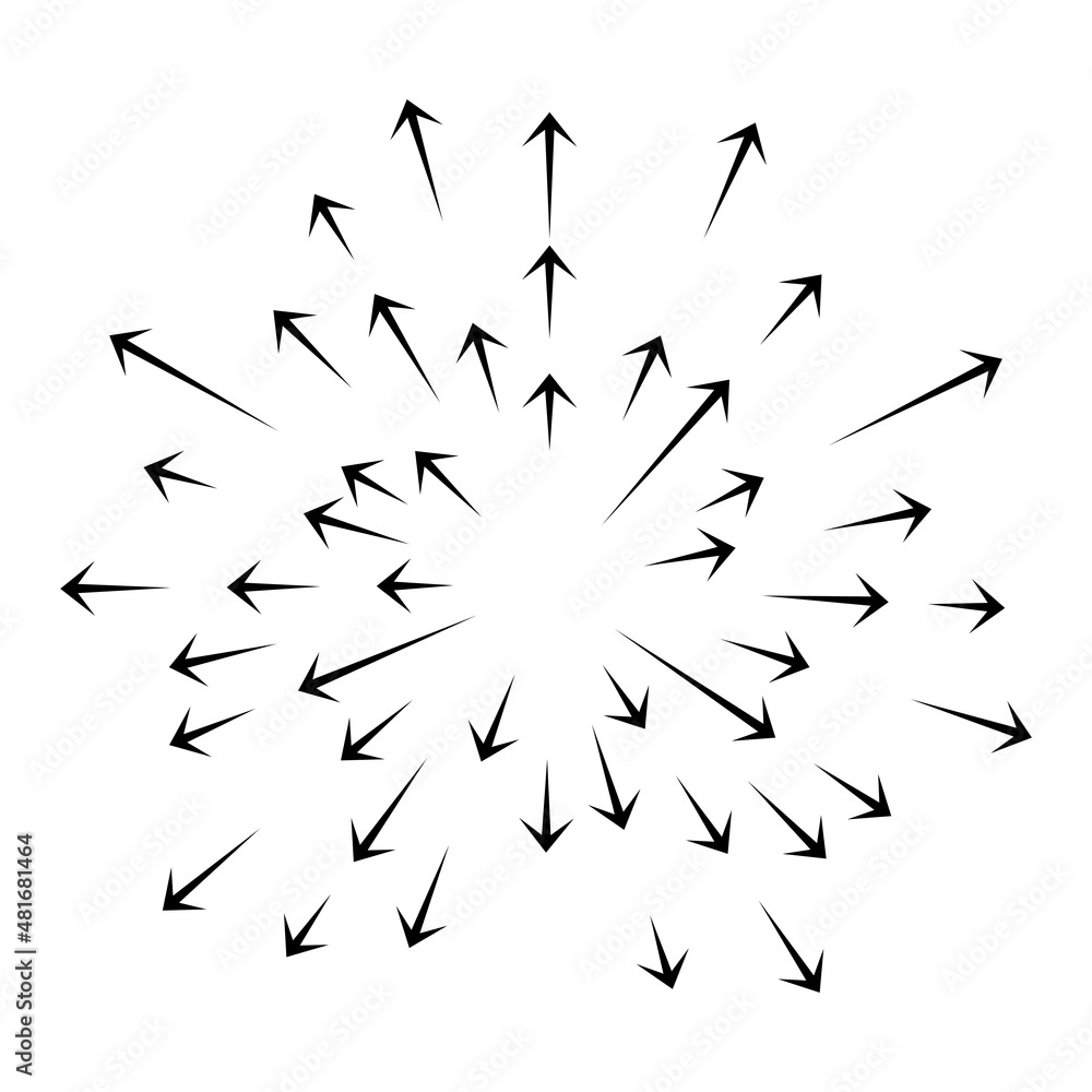 Poster vector abstract circular radiating arrow burst