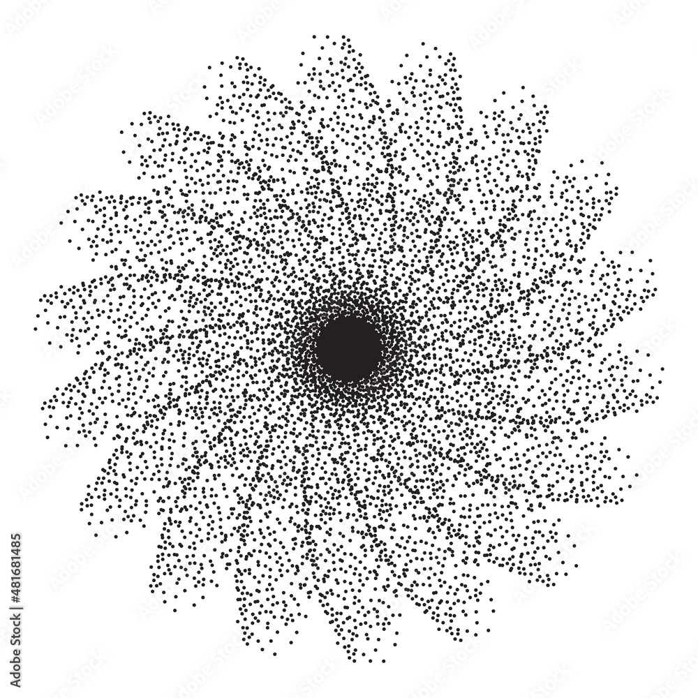 Poster vector abstract dotted swirl pattern