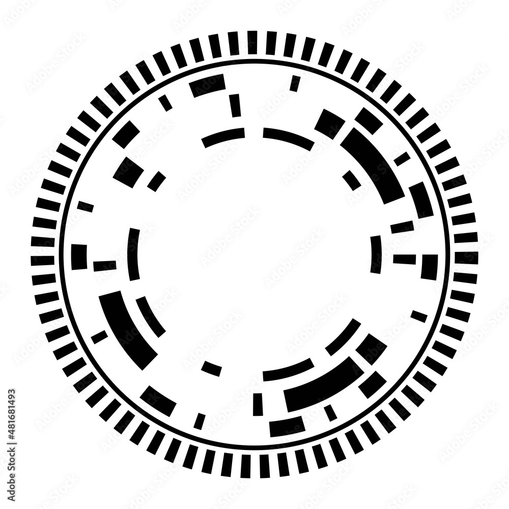 Poster vector abstract random circles with dashed lines