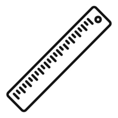Clothing ruler icon outline vector. Tailor machine