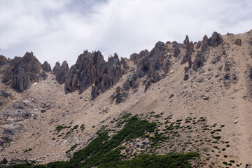 Alpine landscape. View of the rocky mountains.