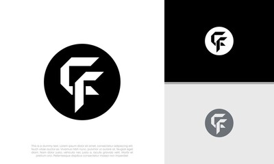 Initials CF logo design. Initial Letter Logo. Initial Letter Logo. Innovative high tech logo template.