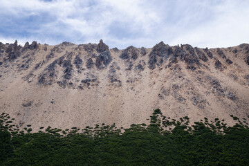 Alpine landscape. View of the rocky mountains.