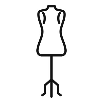 Sewing mannequin icon outline vector. Repair machine