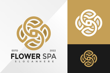 Luxury Letter S Flower Spa Logo Design Vector illustration template
