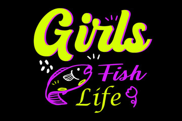 Reel girls fish, Hand drawn lettering phrase, Fishing t shirts design, Calligraphy t shirt design, 
