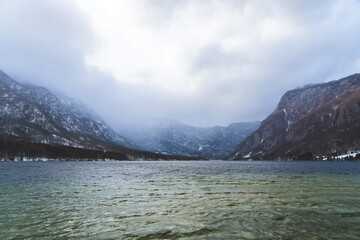 Lake Bohinj at winter, Slovenian Alps