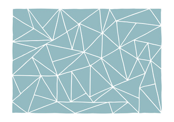 Lots of triangles form a background, pattern, texture similar to stained glass. Doodle. Hand Drawn.