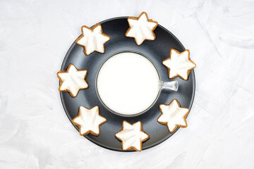 Cinnamon cookies and milk left out for Santa