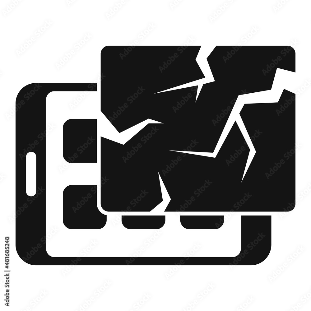 Poster tablet screen replace icon simple vector. phone mobile
