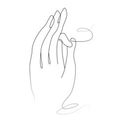 Vector one line art illustrations of a buddha hand Lineart buddha for logo